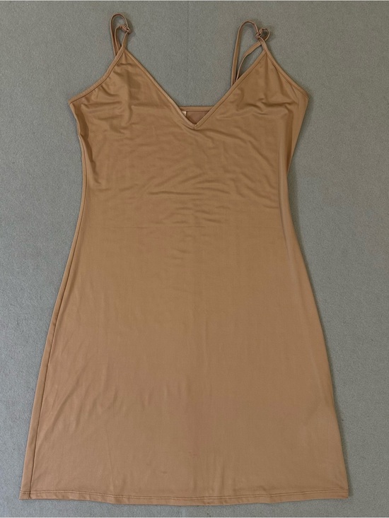 Guess Other - Guess Tan V-Neck Slip Mini Dress